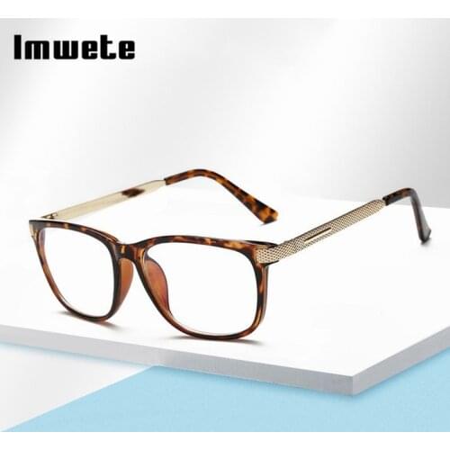 Imwete Retro Spectacles Frame Men Women Alloy Eyeglasses Frames Fashion Trendy Optical Eyeglasses Frame Anti Glare Goggle
