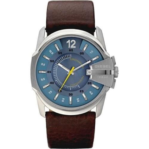 Original Diesel Men 'S Blue Dial Brown Leather Strap Top Brand Luxury Set Quartz Watch 100m. Waterproof Male DZ1399 Watch