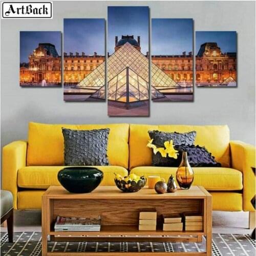 Paris Louvre scenery 5 spell diamond painting cross stitch Paris full square drill 5d mosaic home decoration rhinestone stickers