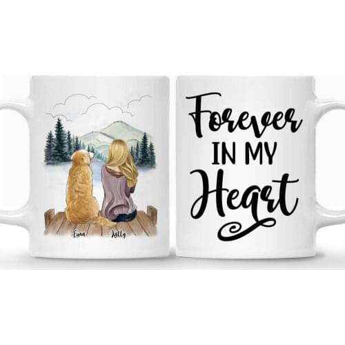 Personalized Mug Girl and Dog Coffee Mugs Cup Pet Gift DIY Custom Made Life Is Better with Dogs 11/15 Oz RR2062