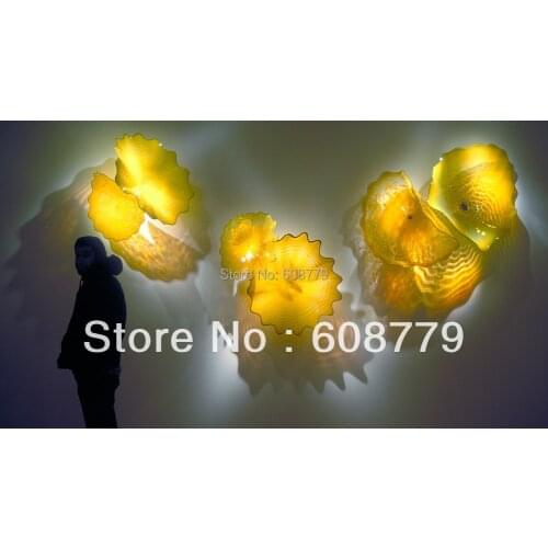 Clear Hand Blown Murano Glass Stained Glass Art for Sale