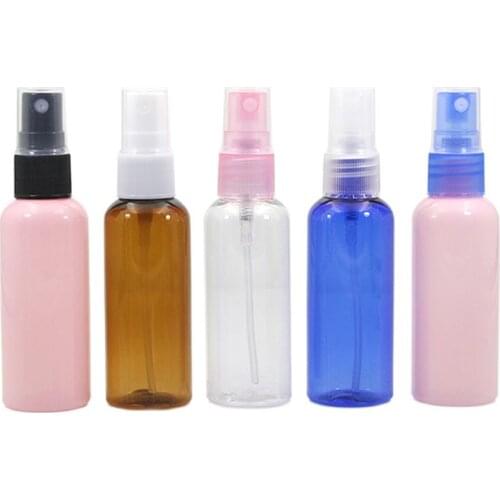Empty Plastic Bottle 50ml Empty Spray Bottle Container Cosmetic Packaging Blue Plastic Bottle Transparent Spray Packaging 50pcs