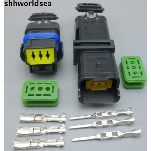 Shhworldsea 5/30/100sets 3 Pin male female 1.5mm senser connector,water Temp sensor plug Car Temp for VW,for BMW,for Buick
