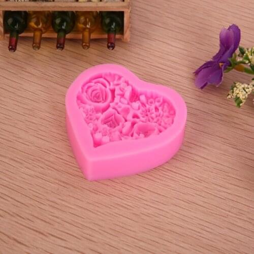 Heart Shape Fondant Rose Cake Silicone baking Tools DIY Bakeware Cake Cooking Tools JH024