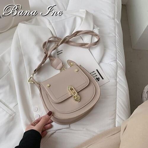 Women Saddle Bag Luxury Brand Crossbody Messenger Bags Half Moon Design Tote Bags For Women Solid Color Shoulder Bag Satchel