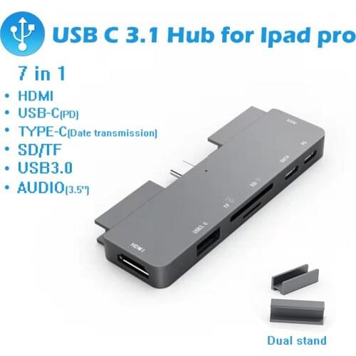 USB C Hub USB3.1 TYPE-C PD Charging for iPad Pro MacBook Air Switch to HDMI USB 3.0 Adapter Type-C Phone with Earphone Data Jack