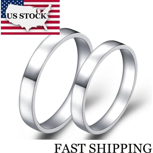 USA STOCK Uloveido Female Couple Wedding Rings A Pair of Silver Color Engagement Ring Set Jewelry Bijoux Women Bague Femme J019