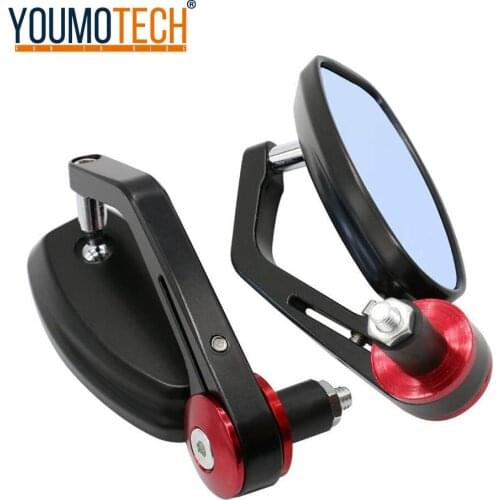 7/8" 22mm Universal Motorcycle red Left Right Rearview Mirror Motorbike Handlebar End Side Rear View Mirrors