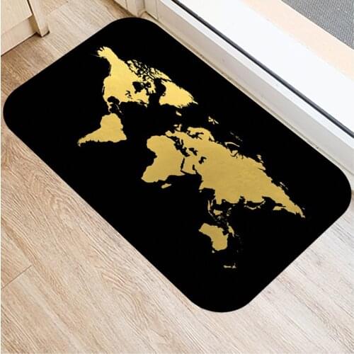 Golden Printed Kitchen Entrance Door Mat 40*60 cm Coral Velvet Carpet Doormat Colorful Indoor Floor Mats Anti-Slip Rug