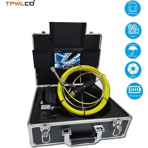 17mm Sewer Waterproof Camera With 6pcs LEDS 7inch Color Display Pipe Pipeline Drain Inspection System With DVR 20-50m Cable