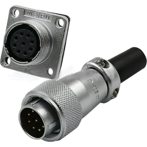 2 to 12 Pin WS20 Waterproof Aviation Connector Plug & Square Socket - Select Pin 2PCS