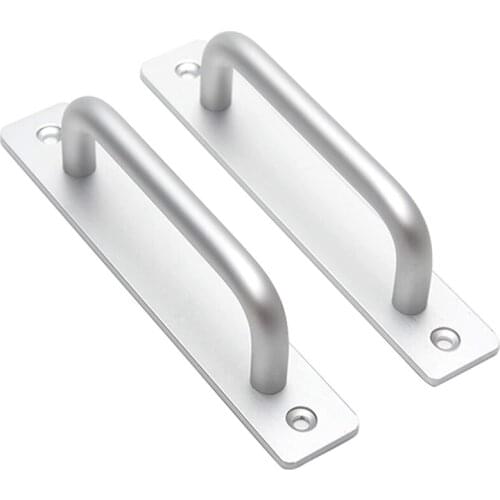 2PCS Silver Door Handle Aluminum Alloy Sliding Barn Door Handle for Gate Cabinet Cupboard Barn Shed Door Handles Retail
