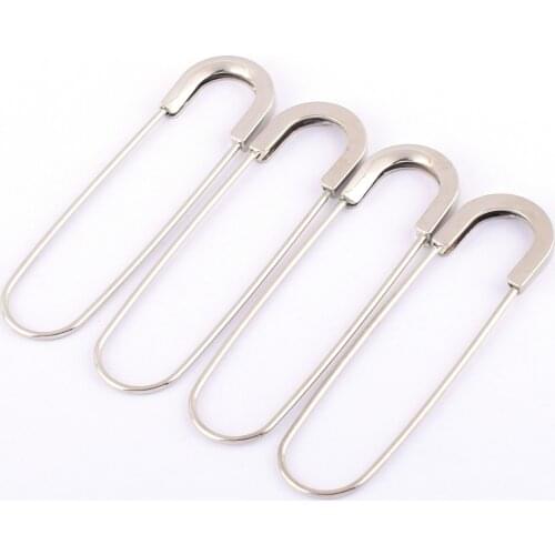 4pcs 80mm Silver Safety pins Coiless Safety Pins Larger Safety Pins Kilt Pins Broochs letter Bar Pins Apparel Accessories DIY