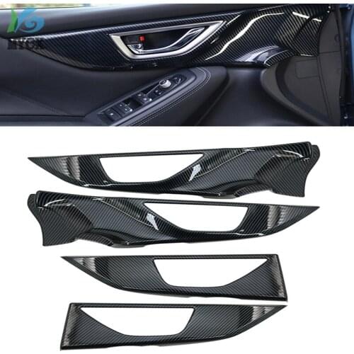 4Pcs Carbon Fiber Style Interior Door Handle Cover Frame Trim Fit for Subaru Forester SK 2019 Car Accessories interior