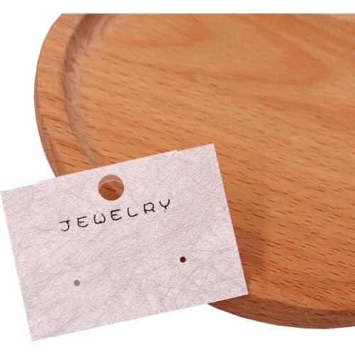 5*3.5m 100pcs/lot Jewelry Printing Stud Earrings Display PVC Hook Cards Accessories Packing Card Paper Holders Price Tags