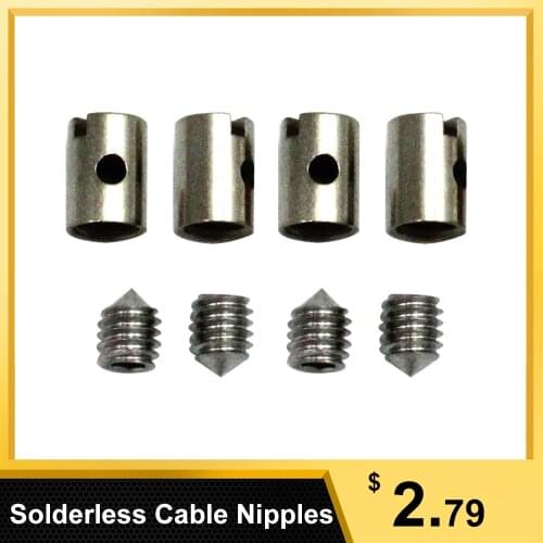 Technical Silver Solderless Cable Nipples 5mm Throttle Choke for Motorcycle Scooter Quad Mower