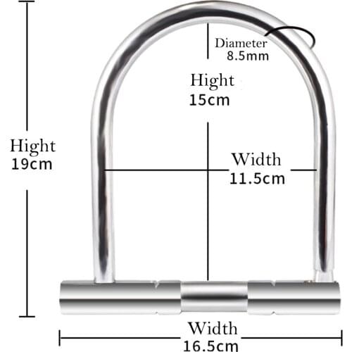 Anti-theft Bicycle Alarm U lock Steel Lock Bike Cycling Motorcycle U Locks Security Bike Lock Black Color Bicycle Accessories