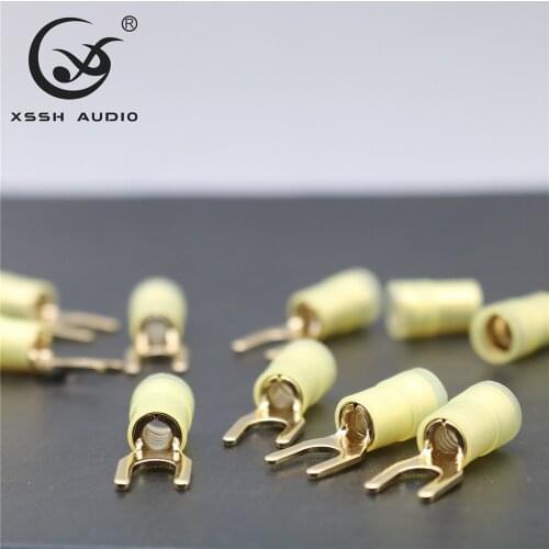 10pcs JGY XSSH Audio socket HIFI -196 degree freezing treatment OFC copper Speaker Phono Cable Ground wire connector plugs