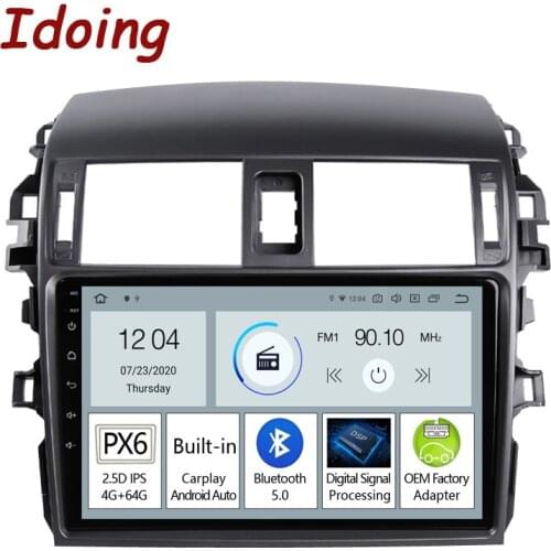 Idoing 10.2"PX6 Android 10 Car Radio Multimedia Player For Toyota Corolla 10 E140 E150 2006-2013 GPS Navigation Bluetooth 5.0