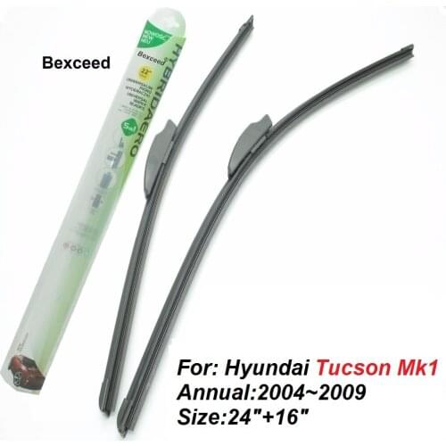 Bexceed of Car Windshield Flat wiper blade For Hyundai Tucson Mk1 . 1 Piar(24"+16") 2004~2009
