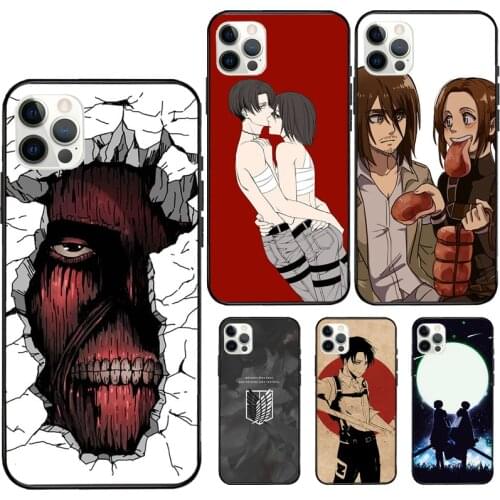 Anime Attack On Titan For iPhone 11 12 Pro Max Mini Case Soft Cover For iPhone XR X XS Max 7 8 Plus Phone Case