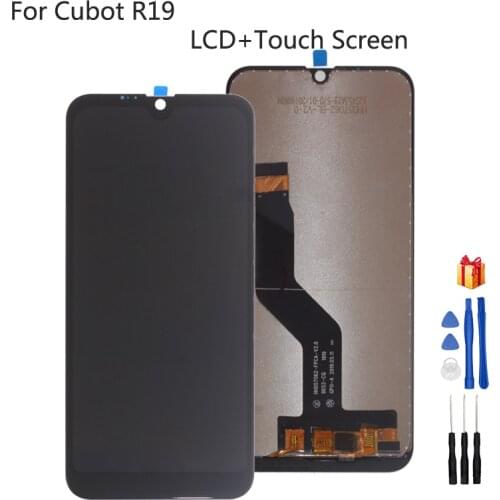 For Cubot R19 LCD Display Touch Screen Glass Sensor Digitizer Assembly Black Color For Cubot R19 LCD Display with tape Tools