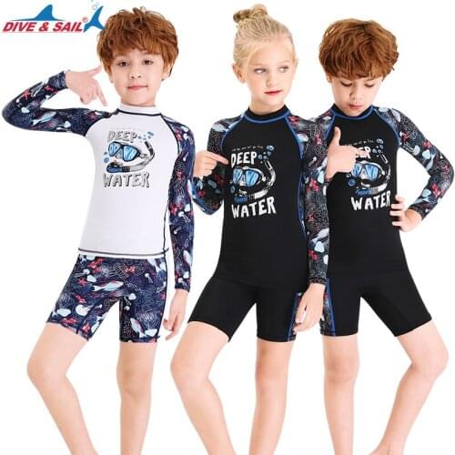 Childrens summer bathing suit kids Fission swimsuit boys girls swimming drifting snorkeling Neoprene jellyfish diving wetsuit