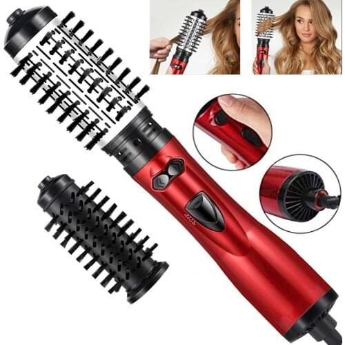 Hair Dryer 3 In 1 Rotating Hot Air Brush Electric Hair Straightener Brush Hair Curler Hair Dryer Brush Negative Ion Hair Comb