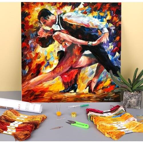 Tango Passion Printed Canvas 11CT Cross-Stitch Full Kit Embroidery DMC Threads Handiwork Handmade Sewing Painting Sales