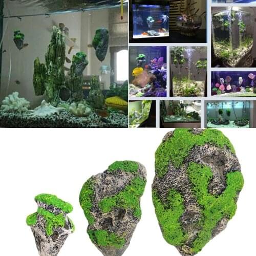 Aquarium Floating Rock Stones Fish Tank Decoration Moss Plant Landscape Simulation Pumice Rockery Ornament