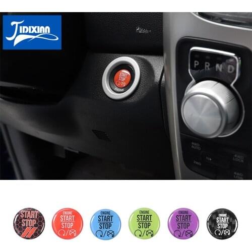 MOPAI Car Engine One Button Start Stop Switch Decoration Cover Stickers for Dodge Ram 2010-2021 Interior Accessories