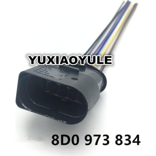 2/4/10pcs/lot 8 Pin 3.5mm Male Headlights Lamp Socket Connector Adapter Wire Cable For VW Audi A4 B5 8D0973834 8D0 973 834