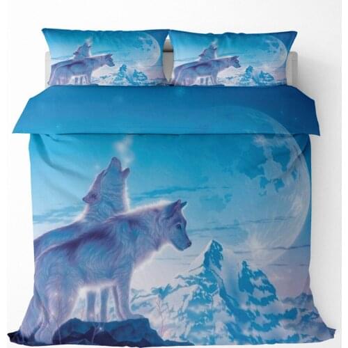 Wolf Bedding Set Wild Animal Duvet Cover Sets Comforter Bed Linen Twin Queen King Single Size Dropshipping