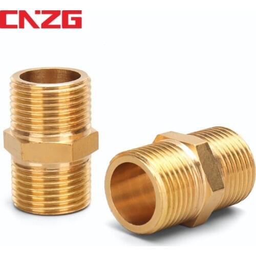 Brass Pipe Hex Nipple Fitting Quick Adapter 1/8" 1/4" 3/8" 1/2" 3/4" 1" BSP Male Thread Water oil and gas Connector