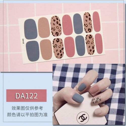 Matte Frosted Dark Brown Leopard Nails Stickers Full Cover Girl Women Nail Sticker Waterproof Self-adhesive DIY Manicure