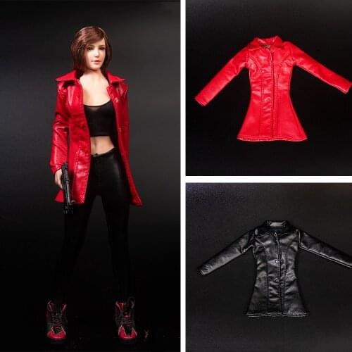 1/6 TYM099 Female Soldier Clothes Womens Mid-length Leather Jacket Suitable Fit 12'' PH TBL Figure