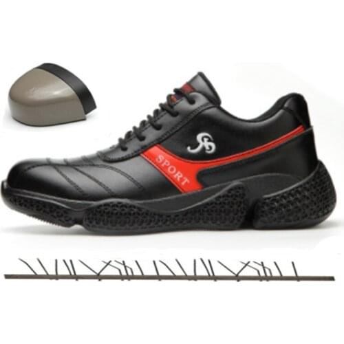 Genuine Leather Men Shoes Steel Toe Man Construction Safety Shoes Steel Toe Sneakers Anti Slip Protect Waterproof Work Boots