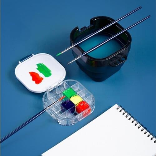 New 16Grid Watercolor Moisturizing Tray for Watercolor Palette Folding Bucket Art Supplies