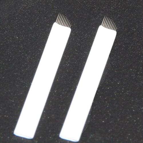 Wholesale 100pcs permanent make up manual needle blade 10 pin microblading for eyebrow beauty tattoo