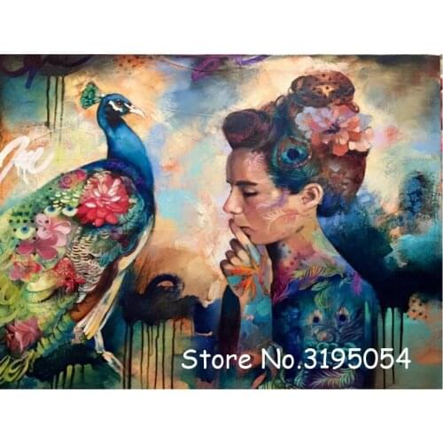 Full square drill diamond embroidery peacock beauty 5d diy diamond painting Cross Stitch Rhinestone mosaic decoration,mazayka