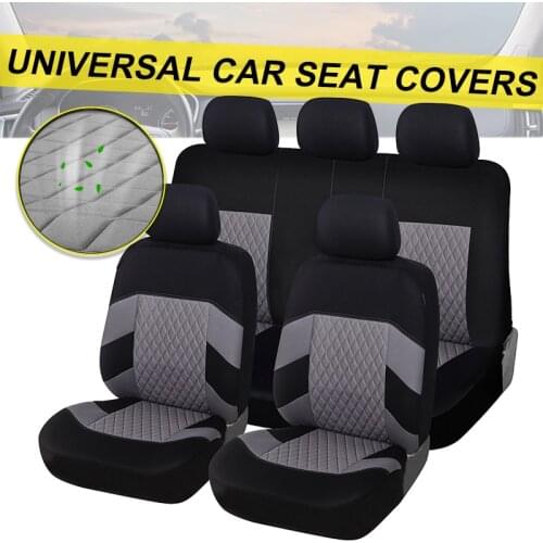 Full Set Car Seat Covers on Gray,Front and Rear Split Bench Protection, Easy to Install, Universal Fit for Auto Truck Van SUV
