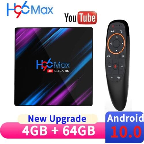 Android 10.0 TV Box H96 Max Rockchip RK3318 4K Smart TV Box 2.4G&5G Wifi BT4.0 H96Max 4GB 64GB Media Player Android Set Top Box