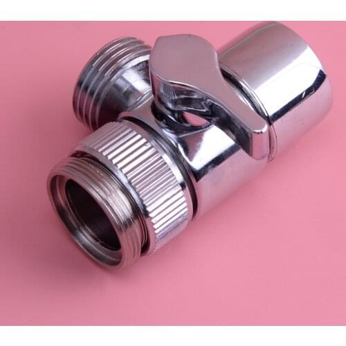 Silver 3-Way Chroming copper Switch Faucet Adapter Kitchen Sink Splitter Diverter Valve Water Tap Connector