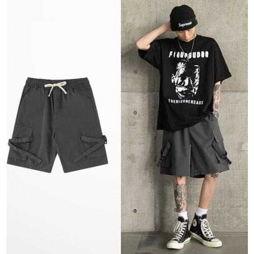 Hip Hop INS Outwear Cargo Five Point Shorts Men High Street Tide Brand Street Short Pants Retro Dark Souls Oversize Mens Shorts
