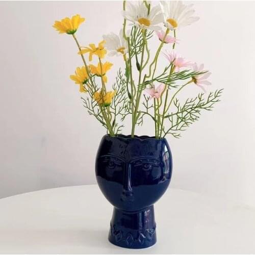Nordic Creative Art Portrait Vase Decoration Living Room Home Desktop Dried Flower Flower Arrangement Modern Decoration
