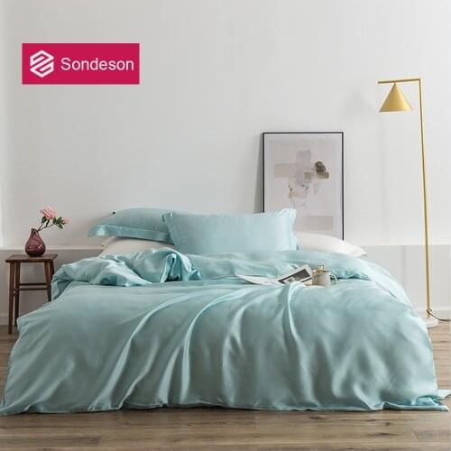 Sondeson Luxury Women 100% Silk Bedding Set Best For Skin Queen King Duvet Cover Set Flat Sheet Pillowcase Bed Set For Sleep