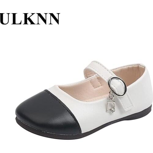 Girls leather Shoes 2021 Autumn Girl Single Shoes Princess Soft-soled Shoes Leisure Square Opening Female Baby size 21-30