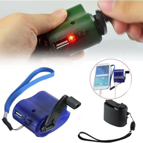 USB Hand Crank Phone Charger Manual Outdoor Hiking Camping Emergency Generator Outdoor Camping Survival Power Bank