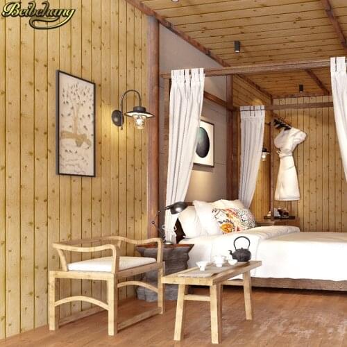 Beibehang Wood grain Vinyl Wallpaper Rolls Wooden Plank Living Room Kitchen dining room wall papers home decor decoration roll