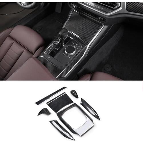 Carbon Fiber Interior Moldings Console Gear Shift Panel and Side Strip Cover Trim For BMW 3 4 Series G20 G21 G22 G23 LHD